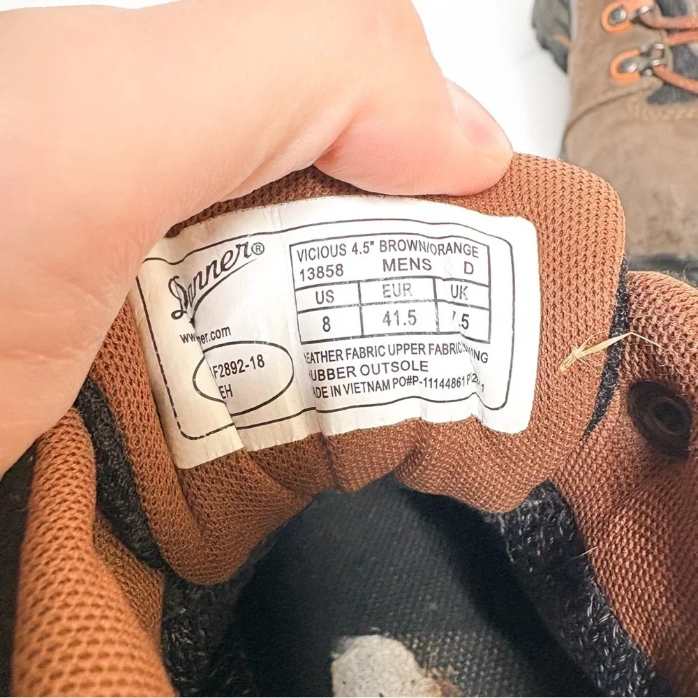 Danner Vivious 4.5” Brown Orange Boots Size 8 Men's Brown Hiking Boots Work Hunt